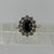 Sapphire Halo 'Diana' Cluster Ring 9ct 9k Yellow Gold  - Size M