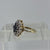 London Blue Topaz & CZ Cluster Ring 9ct 9k Yellow Gold  - Size K 1/2