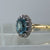 Antique Blue Zircon & Diamond Platinum Set Ring 18ct 18k Yellow Gold - Size O