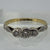 Antique Point Cut Diamond Trilogy Platinum 18ct 18k Yellow Gold - Size M 1/2