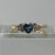 Opal & Diamond Texture Shoulder Ring 9ct 9k Yellow Gold - Size O