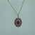 Ruby & Diamond Halo Pendant 9ct 9k Yellow Gold