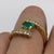 Emerald .50ct & Diamond .20ct Bypass Ring 18ct Yellow Gold - Size L 1/2