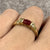 Ruby Lab Created & Natural Diamond Ring 18ct Yellow Gold - Size K