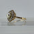 Pearl & White Topaz Ornate Flower Ring 18ct 18k Yellow Gold - Size L 1/2