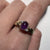 Amethyst Cabochon with Diamond Accents Ring 9ct 9k Yellow Gold - Size P