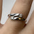 Diamond Two Stone Bypass 'I LOVE YOU' Ring 18ct 18K White Gold - Size J 1/2