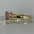 Amethyst & White Topaz Twist Ring 9ct 9k Yellow Gold - Size M 1/2