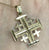 Jerusalem Cross Textured Pendant 14ct 14k Yellow Gold