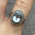 Aquamarine & Diamond Halo Ring 9ct 9k White Gold - Size S