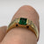 Emerald Lab Created & Diamond Cluster Ring 18ct 18k Yellow Gold  - Size N