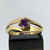 Amethyst Solitaire Split Shank Ring 18ct 18k Yellow Gold - Size M