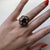 Garnet & White Topaz Ornate Cluster Flower Ring 9ct 9k Yellow Gold - Size L