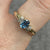 Blue Topaz Diamond Accent Ring 9ct 9k Yellow Gold - Size P