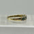 Green Sapphire Six Stone Heart Cut Out Band Ring 9ct 9k Yellow Gold - Size N