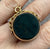 Onyx & Bloodstone Antique Round Swivel Fob Pendant 9ct 9k Yellow Gold