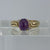 Amethyst Cabochon with Diamond Accents Ring 9ct 9k Yellow Gold - Size P