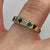 Emerald & Diamond Five Stone Pave Set Band Ring 9ct 9k Yellow Gold  - Size N