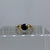 Garnet Solitaire Ring Bark Finish Heart Accents 9ct 9k Yellow Gold - Size M