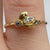 Dainty Bird Foliate Marquise Cut CZ Ring 18ct 18k Yellow Gold  - Size J