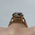 Smoky Quartz Solitaire Heart Detail Ring 9ct 9k Yellow Gold - Size J 1/2