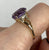 Amethyst Oval Cut Ornate Diamond Accents Ring 9ct 9k Yellow Gold  - Size N