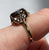 Smoky Quartz Ornate Solitaire Ring 9ct 9k Yellow Gold  - Size N