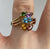 Tsavorite Amethyst Blue Topaz Citrine Garnet Ring 9ct 9k Yellow Gold - Size L