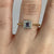 Antique Art Deco Blue Topaz Square Platinum Ring 18ct 18k Yellow Gold - Size L