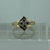 Diamond & Sapphire Cluster Double Stacked Ring 9ct 9k Yellow Gold  - Size L