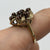 Garnet Daisy Flower Ornate Baroque Cluster Ring 9ct 9k Yellow Gold - Size N