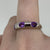 Amethyst Trilogy Flush Set Ring 9ct White Gold - Size N