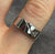 Diamond Signet Ring 9ct 9k White Gold - Size Q