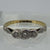 Antique Point Cut Diamond Trilogy Platinum 18ct 18k Yellow Gold - Size M 1/2