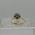 Sapphire & Diamond Daisy Flower Cluster Ring 9ct 9k Yellow Gold - Size N