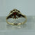 Garnet Daisy Flower Cluster Ring 9ct 9k Yellow Gold - Size O