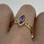 Marquise Amethyst Bezel Set Ring 9ct Yellow Gold - Size N