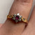 Ruby & Diamond Daisy Flower Ring 18ct 18k Yellow Gold - Size M