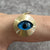 All Seeing Eye Blue Embossed Pendant 585 14k Yellow Gold