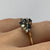 Diamond & Sapphire Ornate Cluster Ring 18ct 18k Yellow Gold  - Size M