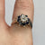 Sapphire & Diamond Daisy Flower Cluster Ring 9ct 9k Yellow Gold  - Size P