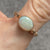 Opal Bezel Set Baroque Shoulder Ring 9ct 9k Rose Gold - Size U