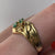 Emerald & Diamond Wave Accent Ring 18ct 18k Yellow Gold  - Size P