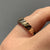 Diamond Two Tone Croissant Scalloped Edge Ring 9ct 9K Yellow Gold - Size I