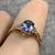 Iolite & Diamond Bypass Ring 18ct 18k Yellow Gold - Size N