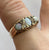 Opal Trilogy & Diamond Ornate Crafted Gold Ring 9ct 9k Yellow Gold - Size O