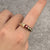 Checker Cut Garnet & Diamond Gypsy Ring 9ct 9k Yellow Gold - Size V