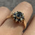 Sapphire & Diamond Cluster Ring 9ct 9k Yellow Gold - Size M