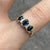 Sapphire Trilogy Diamond .14ct Accent Ring 9ct 9k Yellow Gold - Size N