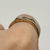 Diamond Trilogy Split Shank Two Tone Band Ring 9ct 9k Yellow Gold - Size O